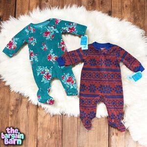 Carter’s NWT 2pc Fleece Zip-Up Footed Infant Sleeper Pajama Outfit (3M)